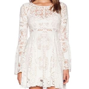 FREE PEOPLE IVORY BOHO LACE FOLK LOVERS SONG 4